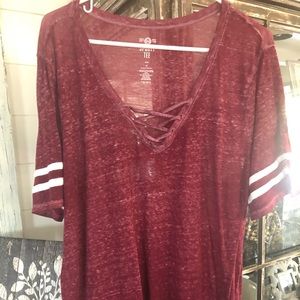 SOLD!!  SONOMA Slub Tee in a Relaxed Fit, Burgundy